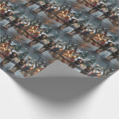 Papier Cadeau Wolfhound Dogs Christmas Snow Holiday (Coin)