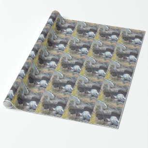 Papier Cadeau Wolves Forêt Nature Pays Paix Aimer Animal