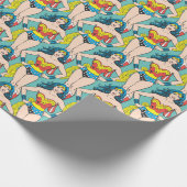 Papier Cadeau Wonder Woman tient sur les hanches (Coin)