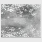 Papier Cadeau Wonderland hiver, Gray neige vacances (Plat)