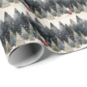 Papier Cadeau Wonderland Noël Snowy Trees (Coin rond)
