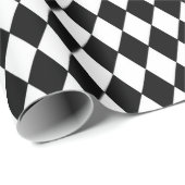 Papier Cadeau Wonderland with Black White Diamonds Birthday (Coin rond)