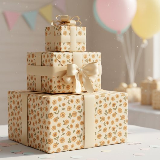 Papier Cadeau Woodland Boho Floral