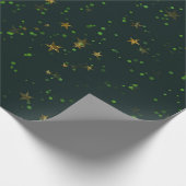 Papier Cadeau Woodland Cali Deep Green Stars Forest Gold (Coin)