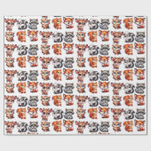 Papier Cadeau Woodland Créatures Baby shower du garçon (Plat)