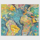 Papier Cadeau World Map  (Plat)
