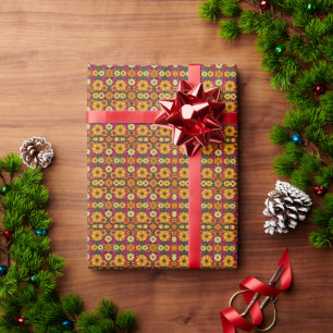 Papier Cadeau Wow ! Motif floral coloré et lumineux.