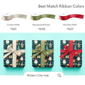 Papier Cadeau WP01 Santa Claus Arbre de Noël Boîte Cadeaux Vert