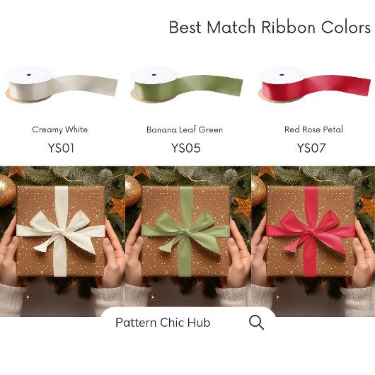 Papier Cadeau WP07 Flocon de neige Noël Brown moderne élégant