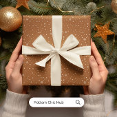 Papier Cadeau WP07 Flocon de neige Noël Brown moderne élégant