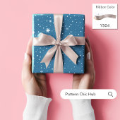 Papier Cadeau WP08 Flocon de neige Noël bleu moderne élégant