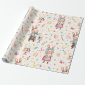 Papier Cadeau WP | Nom, Garçon Fille Gâteaux de lapin de Pâques  (Déroulé)