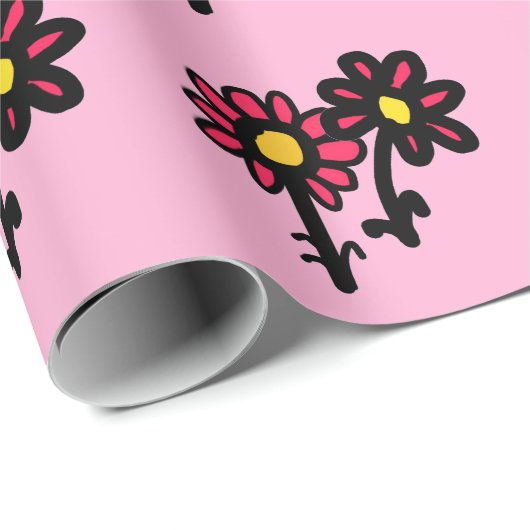 Papier Cadeau Wraping Paper Flowers (Coin rond)