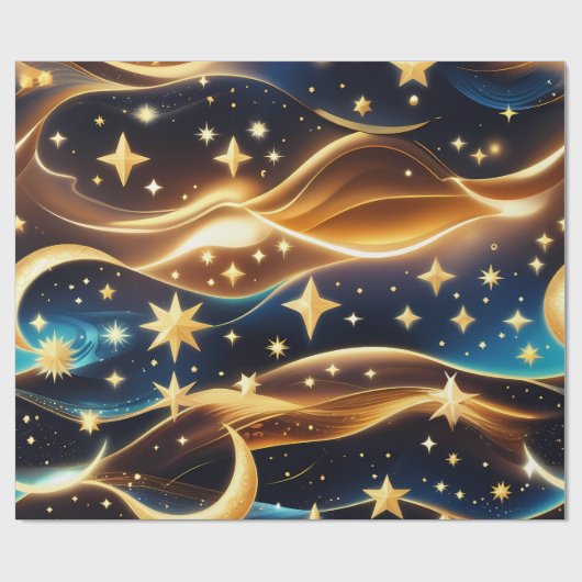 Papier Cadeau Wrapping Paper - Amber Celestial Moon (Plat)