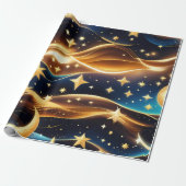 Papier Cadeau Wrapping Paper - Amber Celestial Moon (Déroulé)