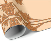 Papier Cadeau Wrapping Paper - Angled Leaves in Tiled Pattern (Coin rond)