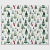 Papier Cadeau Wrapping Paper Christmas Modern Winter Trees (Plat)