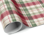 Papier Cadeau Wrapping Paper Christmas Plaid (Coin rond)