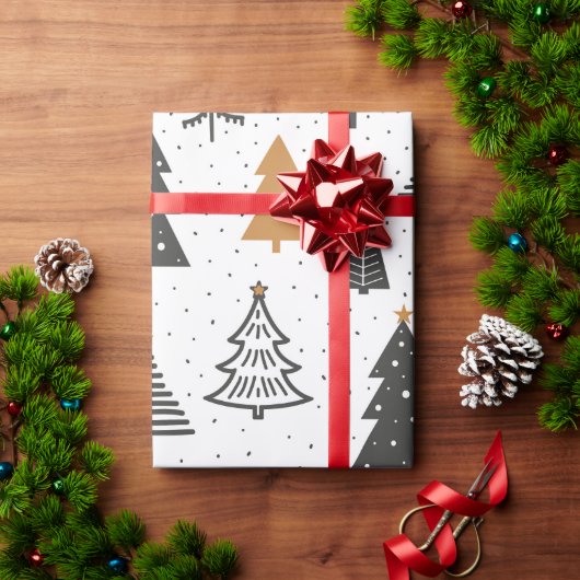 Papier Cadeau Wrapping Paper Christmas Winter Christmas Tree (Cadeau de vacances)