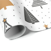 Papier Cadeau Wrapping Paper Christmas Winter Christmas Tree (Coin rond)