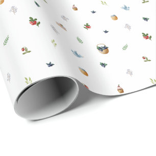 Papier Cadeau Wrapping Paper - Cute Kids Forest Picnic Pattern