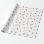 Papier Cadeau Wrapping Paper - Hearts Pattern (Déroulé)