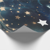 Papier Cadeau Wrapping Paper – Icy Blue Moon Phases (Coin)