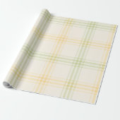 Papier Cadeau Wrapping Paper | Lemon Plaid Luxe Gift Wrap (Déroulé)