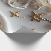 Papier Cadeau Wrapping Paper – Luxury Alabaster White Celestial (Coin)