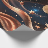 Papier Cadeau Wrapping Paper – Luxury Bronze Celestial Moon Prem (Coin)