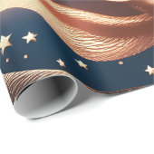Papier Cadeau Wrapping Paper – Luxury Bronze Celestial Moon Prem (Coin rond)