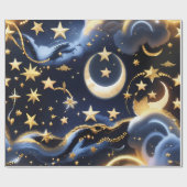 Papier Cadeau Wrapping Paper – Luxury Celestial Moon Phases (Plat)