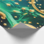 Papier Cadeau Wrapping Paper – Luxury Emerald Celestial Moon  (Coin)