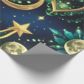 Papier Cadeau Wrapping Paper – Luxury Obsidian Black Celestial  (Coin)