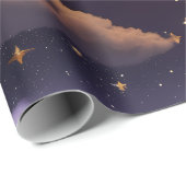 Papier Cadeau Wrapping Paper – Luxury Smoky Celestial Moon (Coin rond)