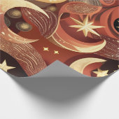 Papier Cadeau Wrapping Paper – Luxury Terracotta Celestial Moon  (Coin)