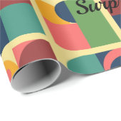 Papier Cadeau Wrapping Paper – Modern Abstract Geometric Pattern (Coin rond)