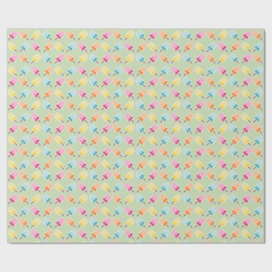 Papier Cadeau Wrapping Paper - Pastel Popsicle Pattern (Plat)