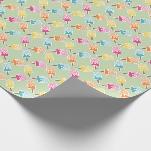 Papier Cadeau Wrapping Paper - Pastel Popsicle Pattern (Coin)