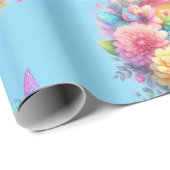 Papier Cadeau Wrapping Paper-Pastel Spring Floral Wrapping Paper (Coin rond)