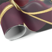 Papier Cadeau Wrapping Paper - Red Celestial Moon Design (Coin rond)