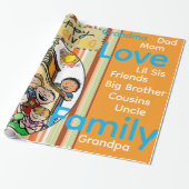 Papier Cadeau Wrapping Paper Thanksgiving Family Love (Déroulé)