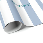 Papier Cadeau Wrapping Paper Twins Blue Pink Stripe Elephant (Coin rond)