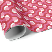 Papier Cadeau Wrapping Paper Wavy Block Print MCM Geometric (Coin rond)