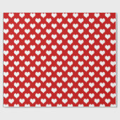 Papier Cadeau Wrapping Paper White Hearts on Pink – Cute Love  (Plat)