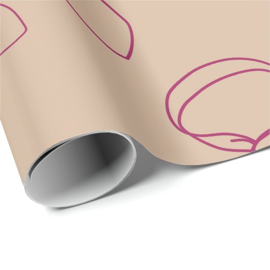 Papier Cadeau Wrapping paper with a tie and bow (Coin rond)