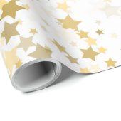 Papier Cadeau Wrapping Paper with golden stars (Coin rond)