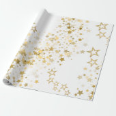 Papier Cadeau Wrapping Paper with golden stars (Déroulé)