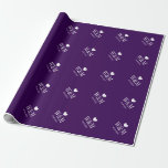 Papier Cadeau Wrappingpaper pourpre de mariage de monogramme<br><div class="desc">Papier d'emballage de mariage fait sur commande de monogramme pour des jeunes mariés. Wrappingpaper décoré d'un monogramme personnalisé avec le coeur et la date chics du mariage. Conception de Personalizable avec la typographie élégante pour des couples de jeunes mariés/futur mari et d'épouse. Grand pour le mariage chic ou les présents...</div>