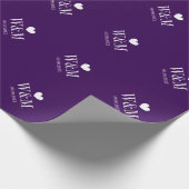 Papier Cadeau Wrappingpaper pourpre de mariage de monogramme (Coin)